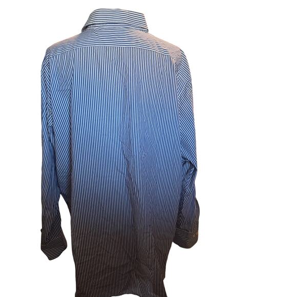 Lauren Ralph Lauren Non-Iron Stripe Dress Shirt, Blue Pinstripe, Men's 17.5 - Picture 5 of 7